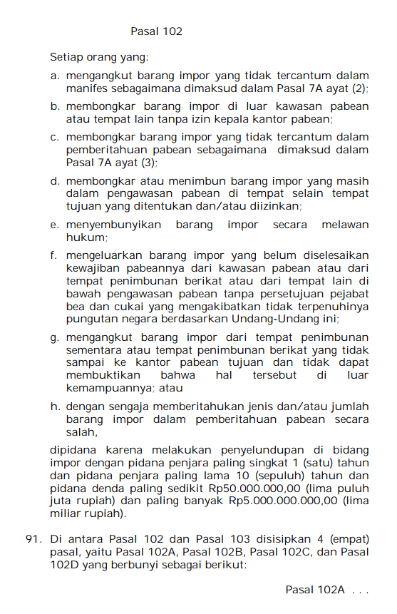 Sanksi impor tidak lapor bea cukai
